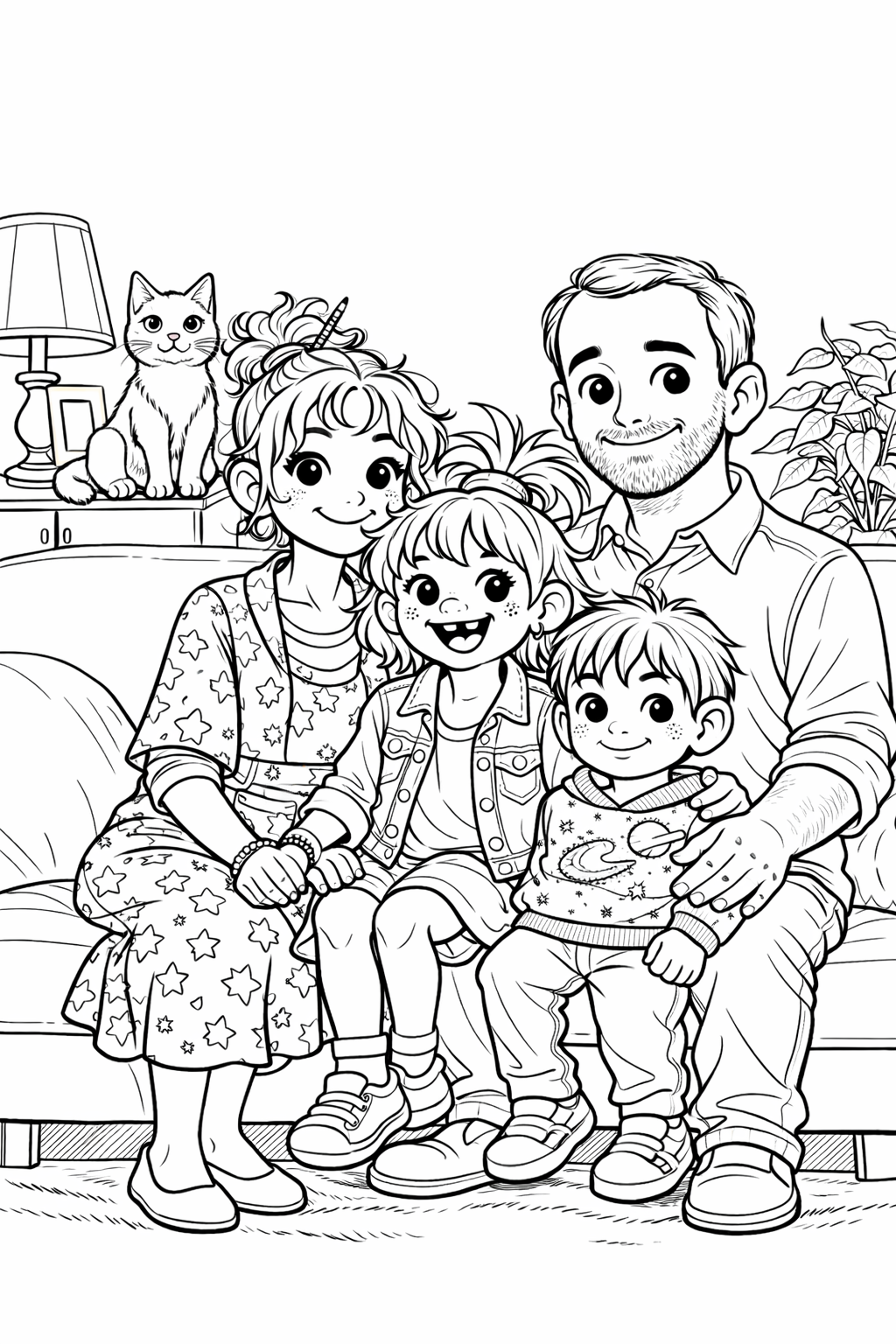 Familie Stern mit Trulla, Theo, Mama, Papa und Carlo